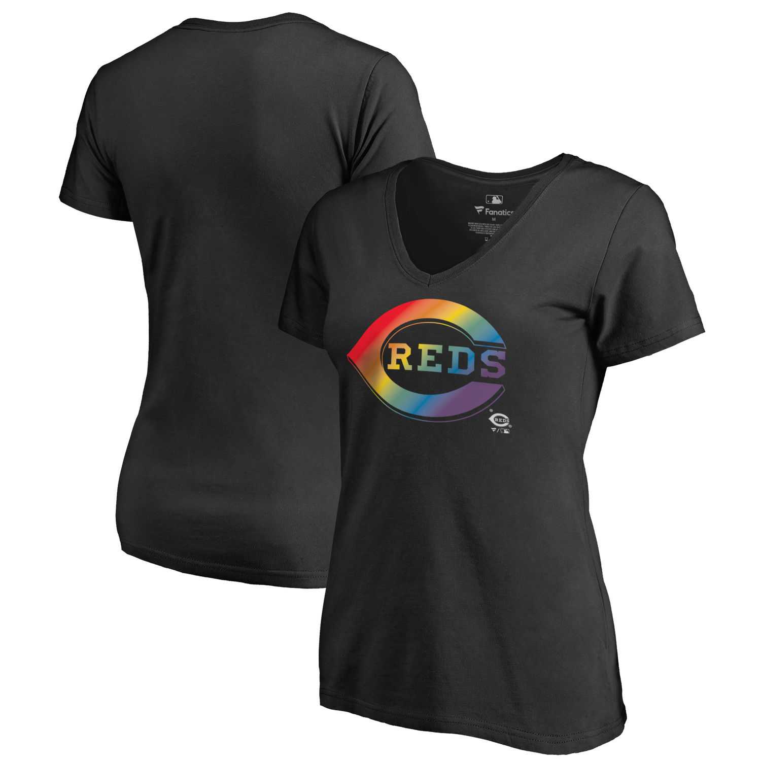 Women Cincinnati Reds Fanatics Branded Pride Black T Shirt Fyun